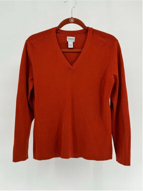 Chico's Woman's Rust V-Neck Sweater Size Large